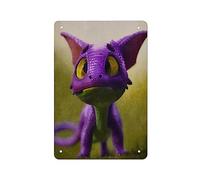 AMOGHASIDDHI Dragon Metal Sign Aluminum Cute Little Dragons Vintage Metal Poster 8”×12” Print Painting Sign Wall Art Decor Retro Plaque For Home Bar Pub Club Cafe Decoration