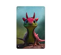 AMOGHASIDDHI Dragon Metal Sign Aluminum Cute Little Dragons Vintage Metal Poster 8”×12” Print Painting Sign Wall Art Decor Retro Plaque For Home Bar Pub Club Cafe Decoration