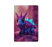 AMOGHASIDDHI Dragon Metal Sign Aluminum Cute Little Dragons Vintage Metal Poster 8”×12” Print Painting Sign Wall Art Decor Retro Plaque For Home Bar Pub Club Cafe Decoration