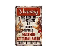 AMOGHASIDDHI Rabbit Metal Sign Funny Eastern Cottontail Rabbit Aluminum Vintage Metal Poster 8”×12” Print Painting Sign Wall Art Decor Retro Plaque For Home Bar Pub Club Cafe Decoration