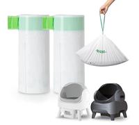 AMOGOGOPET 40 Pack Litter Bags, Compatible with Neakasa M1 & PetPivot & wozhio & AutoScooper 11 Open-Top Self-Cleaning Cat Litter Box, Replaced Waste Bags, Litter Box Liner with Drawstring, 27" x 13"