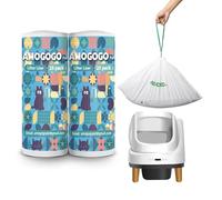 AMOGOGOPET 50 Pack Litter Box Liners, Compatible with PetSafe ScoopFree OpenSky Automatic Litter Box, Large Capacity Waste Bin Liners, Heavy Duty, Thick Drawstring Refill Bags, 25.39" x 12.6"