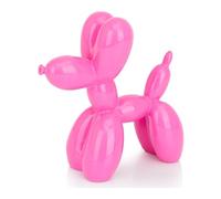 AMOIENSIS Balloon Dog Statue, Vibrant Hot Pink, 4 Inch, Small Animal Sculpture for Shelf Decor