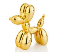 AMOIENSIS Shiny Balloon Dog Statue Decor, 4 inch Electroplate Gold Balloon Dog Animal Sculpture, Small Nick Nacks for Shelf Decor, Small Eclectic Decor Desktop, Vibrant Balloon Dog