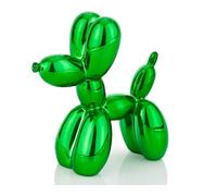 AMOIENSIS Shiny Balloon Dog Statue Decor, 4 inch Electroplate Green Balloon Dog Animal Sculpture, Small Nick Nacks for Shelf Decor, Small Eclectic Decor Desktop, Vibrant Balloon Dog