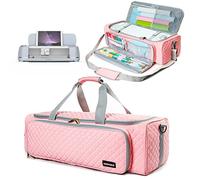 AMOIGEE Carrying Case for Cricut Explore Air 2 & Maker 3, Pink Quilted Storage Organizer for Cricut Accessories