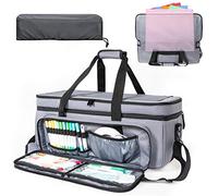 AMOIGEE Double Layer Carrying Storage Organizer Case - Compatible with Cricut Makers, Protective Travel Tote Bag for Silhouette Cameo 3/4, Cricut Accessories