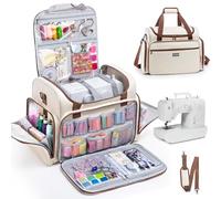 AMOIGEE Sewing Machine Case - Heavy Duty Sewing Machine Bag with Thick Padded Bottom, Sewing Tote Fits Most Standard Machines Compatible with Singer, Brother, Janome