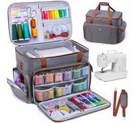 AMOIGEE Sewing Machine Case - Heavy Duty Sewing Machine Bag with Thick Padded Bottom, Sewing Tote Fits Most Standard Machines Compatible with Singer, Brother, Janome