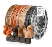 AMOLEN 1.75mm PLA Filament, 3D Printer Filament with 4 Wood Filament Bundle, Walnut, Bamboo, Red, and Black Wood, 200g/Spool