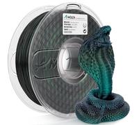 AMOLEN 3D Printer Filament, Silk PLA Filament 1.75mm, Shiny Black & Green Color Changing, 1KG/2.2lb Spool for 3D Printing