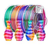 AMOLEN 3D Printer Filament Triple Color Silk PLA Filament 1.75mm, 3D Printing Filament Bundle, 200g X 4 Pack