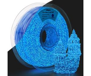 AMOLEN Glow in The Dark PLA Filament,1.75mm Shiny PLA 3D Printer Filament, Firefly Blue