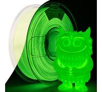 AMOLEN Silk PLA 3D Printer Filament, Shiny Silk Glow in The Dark Green PLA Filament 1.75mm, 3D Printing PLA Filament for Most 3D Printer, 1kg Spool(2.2lbs)