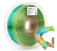 AMOLEN TPU High Speed Filament 1.75mm,Flexible TPU 3D Printer Filament,Dimensional Accuracy +/- 0.03 mm,Transparent Rainbow Blue Green Orange 1kg/2.5lbs Fit Most FDM Printer