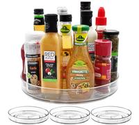 Amolliar Lazy Susan Organizer, 11" 4 Pack, Turntable for Cabinet, Kitchen, Fridge, Pantry Organizer and Storage, Countertop, Bathroom, Vanity, Rotating Tray, Condiment Spice Rack, Under Sink Organizer