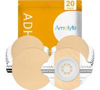 Amolyfe Libre 3 Sensor Covers Waterproof 20 Pack Freestyle Libre 3 Plus Shockproof with Hard Cap Waterproof Breathable Medical CGM Adhesive Patches 14 Day CGM Protection Beige