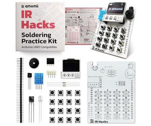 amomii IR Hacks - Soldering Practice Kit for Arduino UNO, Infrared Technology Shield with OLED Screen and 4x4 Keypad, DIY Electronics Project for Adults and Teens, Microcontroller Not Included