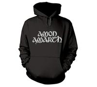 Amon Amarth 'Grey Skull' (Black) Pull Over Hoodie (x-Large)