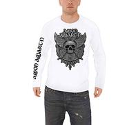 Amon Amarth T Shirt Grey Skull Official Mens White Long Sleeve M