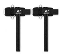 Amonax 3-in-1 Weight Lifting Straps, Deadlift Straps, Ankle Straps for Cable Machines, Padded Gym Wrist Straps for Cable Machines, Fitness Straps with Triangular D-Ring and Built-In Strap Storage