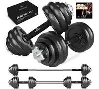 Amonax 30kg Cast Iron Adjustable Dumbbells Weight Set, Barbell Set Men Women, Strength Training Equipment Home Gym Fitness, Dumbell Pair Hand Weight, Bar Bells Free Weights for Weight Lifting