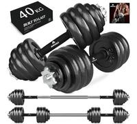 Amonax 40kg Cast Iron Adjustable Dumbbells Weight Set, Barbell Set for Men