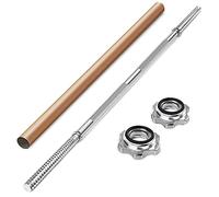 Amonax 4ft Standard Straight Barbell Bar with Spinlock, Compatible with 1 inch Weight Plates, Bench Press Bar, Weight-lifting for Squats, Gym Equipment for Men Women