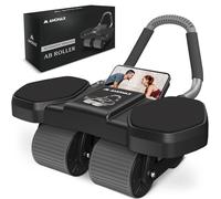 Amonax Ab Roller Exercise Wheel, Four Wheel With Elbow Support, Automatic Rebound Abdominal Wheel For Core Abs, Abdominal Exercise Abs Workout Equipment For Home Gym Men Women Use (Black)