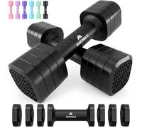 Amonax Adjustable Dumbbells Set of 2 for Women, 2.3 kg Each, Black