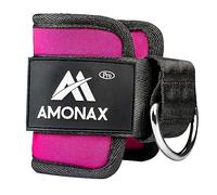 Amonax Ankle Strap for Cable Machines (1 & 2 pieces) - Ankle Cuff Cable Machine Attachments, Gym Ankle Strap Cable Attachment for Training and Workout at Home and Gym (1 Piece - Pink)