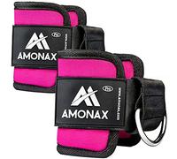 Amonax Ankle Straps for Cable Machines - Ankle Cuffs Cable Machine Attachments, Gym Ankle Strap Cable Attachment for Training and Workout at Home and Gym- 2 pieces, Pink