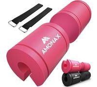 Amonax Barbell Squat Pad, Extra Thick Foam Padding for Neck & Shoulder Support, Heavy Duty Gym Fitness Workout Cover for Women Hip Thrusts, Weight Lifting and Heavy Squats (Pink - Foam)