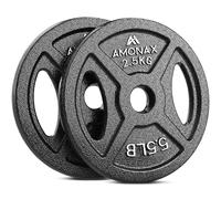 Amonax Cast Iron Weight Plates Set, 2.5kg, 5kg, 10kg Dumbbell Plates for 1" Weight Bars, Metal Barbell Plates for Weight Lifting Hip Thrust, Steel Weight Plates for Home Gym