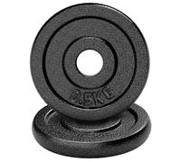 Amonax Cast Iron Weight Plates Set, 2.5kg, 5kg, 10kg Dumbbell Plates for 1" Weight Bars, Metal Barbell Plates for Weight Lifting Hip Thrust, Steel Weight Plates for Home Gym (Round | 0.5KG x 2)