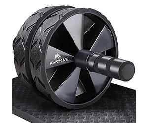 Amonax Convertible Ab Wheel Roller with Large Knee Mat for Core Abs Rollout