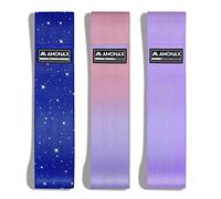 Amonax Fabric Resistance Bands Women Glute Bands Female for Booty, Bands for Squat Exercise Elastic Resistant Bands Weight Loss Workout Equipment Gym Fitness Accessories for Legs Butt Bum (Purple)