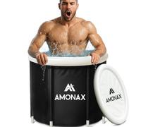 Amonax Ice Bath Tub, 377L Outdoor Recovery Pod with Floating Pool Thermometer, Cover and Lid, Cold Water Therapy Tub, Inflatable Soaking Baths with All Accessories, Portable Ice Plunge Pool