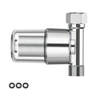 AMONENZ 1/2 Inch Tap Water Filter, 40 μm Stainless Steel Water Strainer, Includes Filter and Two Black Sealing Gaskets, Silver, for Faucets and Heaters