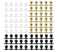 AMONENZ 90 Pieces Chef Jacket Buttons, Nylon Ball Chef's Button, Black White Gold Replacement Buttons for Chef Jacket, for Chef Uniforms, Baker Uniforms, Work Clothes