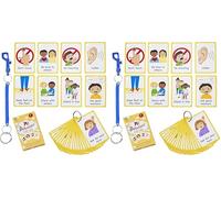Amonev My Behaviour Cards 27 Flashcards for visual aid Special Ed, Speech Delay Non Verbal Children and adults with Autism or Special Needs (Pack of 2)