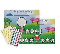 Amonev My Feeling charts Feelings and Emotion Chart Communication aid for Boy and Girls Speech Delay Non Verbal Children with Special Needs ADHD Twin Pack., AMNVFELLNGCHRTX2