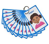 Amonev My Feelings and Emotion Girls Flashcards for visual aid Special Ed, Speech Delay Non Verbal Children and adults with Autism, Special Needs ASD ADHD (Black Girl)