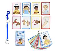 Amonev My Feelings and Emotions BSL Cards For Speech Delay Non-Verbal or deaf Children. 27 Visual Aid Cards, developing Empathy and Social Skills Autism SEN, 5.5*8.9 centimeters