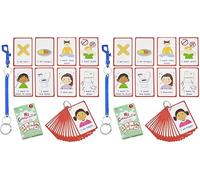 Amonev Special Needs My Communication Cards For Special Ed, Speech Delay Non Verbal Children and adults with Autism 27 Flashcards for visual aid or cue cards (Pack of 2)