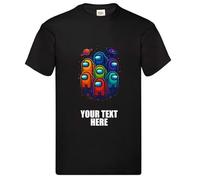 Among Kid's Children's T-Shirt Custom Personalised Tshirt Tee Kids Shirt Top Cute Merch Funny Boys Girls Unisex Black US 2