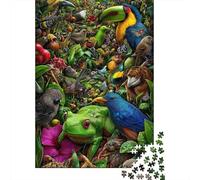 Among The Green Leaves Wooden Jigsaw Puzzle for Adults Fun 1000 Pieces Home Decoration Education Game Toy Intellectual Game Stress Relief Toy Premium & Durable 1000pcs (75x50cm)