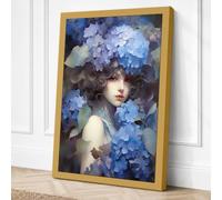 Among the Hydrangeas Romantic Canvas Wall Art Print 36x24 Inch