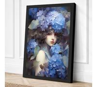 Among the Hydrangeas Romantic Canvas Wall Art Print 36x24 Inch