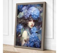 Among the Hydrangeas Romantic Canvas Wall Art Print 36x24 Inch